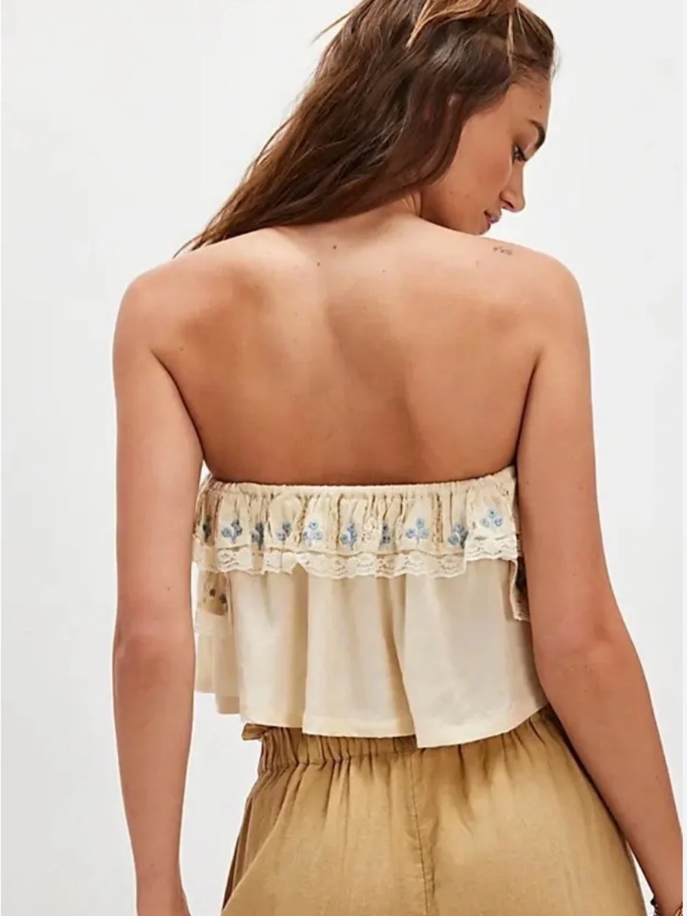 BNWOT FREE PEOPLE TAILIA EMBROIDERED TUBE TOP MEDIUM - Picture 4 of 7